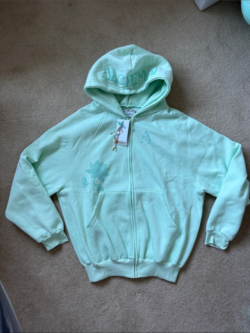 NEW Alchemai exclusive marine collection - Teal Zip-Up Hoodie (one size)